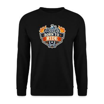 BornToRide Motorcycle Logo - Unisex Sweatshirt - black - Front - Alina (178cm) & Michal (187cm)