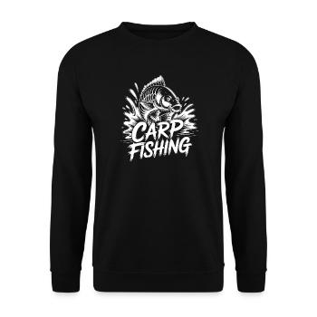 Carp Fishing Motif - Unisex Sweatshirt - black - Front - Alina (178cm) & Michal (187cm)