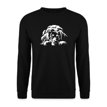 Kooikerhondje « Édition Noire » - Sweat-shirt Unisexe - noir - Devant - Alina (178cm) & Michal (187cm)
