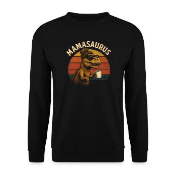 Mamasaurus Mama Mutter Geschenkidee Humor Lustig - Unisex Pullover - Schwarz - Vorne - Alina (178cm) & Michal (187cm)