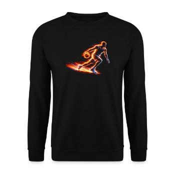 Conception sportive énergétique du joueur de basket-ball - Sweat-shirt Unisexe - noir - Devant - Alina (178cm) & Michal (187cm)