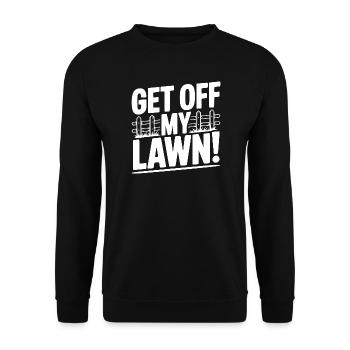 Runter von meinem Rasen! - Unisex Pullover - Schwarz - Vorne - Alina (178cm) & Michal (187cm)