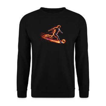 Soccer Player Energy Sport Design - Unisex Sweatshirt - black - Front - Alina (178cm) & Michal (187cm)