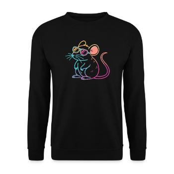 Regenbogenratten-Neonbrille - Unisex Pullover - Schwarz - Vorne - Alina (178cm) & Michal (187cm)