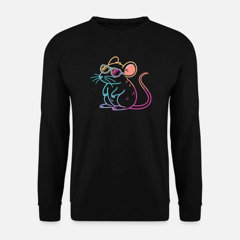 Regenbogenratten-Neonbrille - Unisex Pullover - Schwarz