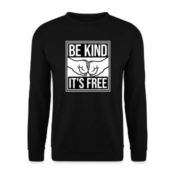 Sois gentil, c’est une déclaration de gentillesse gratuite qui dit - Sweat-shirt Unisexe - noir - Devant - Alina (178cm) & Michal (187cm)