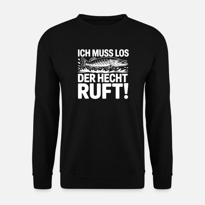 Angler Spruch Hecht - Unisex Pullover - Schwarz