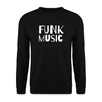 Funk-Musik Kühne Retro-Typografie - Unisex Pullover - Schwarz - Vorne - Alina (178cm) & Michal (187cm)