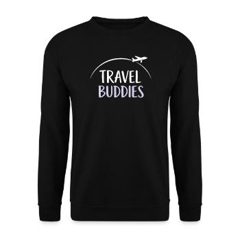 Travel buddies - Unisex Pullover - Schwarz - Vorne - Alina (178cm) & Michal (187cm)