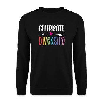 LGBT Pride Month - Celebrate Diversity - Unisex Sweatshirt - black - Front - Alina (178cm) & Michal (187cm)