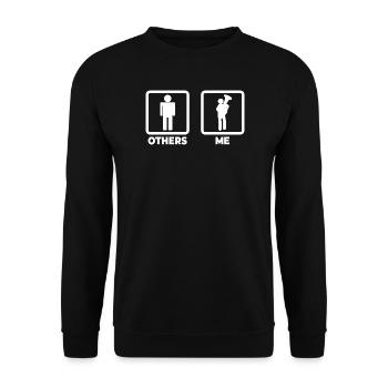 Tuba player stick figure - Unisex Sweatshirt - black - Front - Alina (178cm) & Michal (187cm)