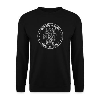 Offiziell ein Senior im letzten ersten Tag des Jahres 2026 - Unisex Pullover - Schwarz - Vorne - Alina (178cm) & Michal (187cm)