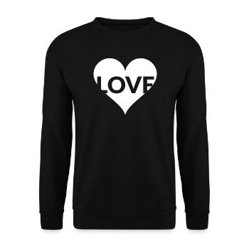 Heart Typo Love Design - Unisex Sweatshirt - black - Front - Alina (178cm) & Michal (187cm)