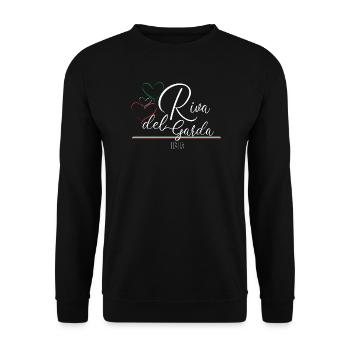 Riva del Garda, Gardasee - Unisex Pullover - Schwarz - Vorne - Alina (178cm) & Michal (187cm)