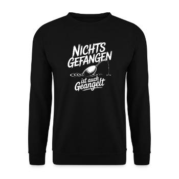 Angel Spruch lustig - Unisex Pullover - Schwarz - Vorne - Alina (178cm) & Michal (187cm)