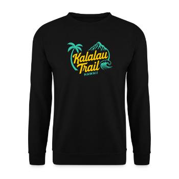 Kalalau Trail Hawaii Motif – Coastal Path Logo - Unisex Sweatshirt - black - Front - Alina (178cm) & Michal (187cm)