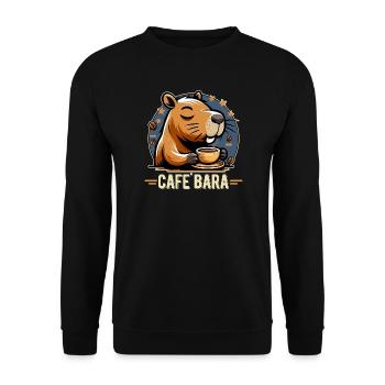 Café Bara Funny Capybara Cartoon - Unisex Sweatshirt - black - Front - Alina (178cm) & Michal (187cm)