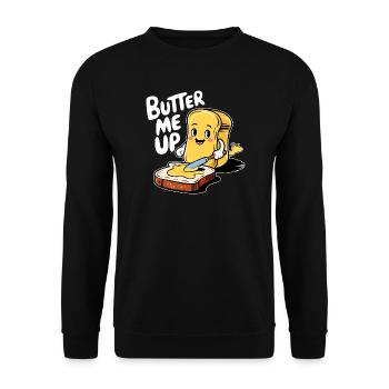 Butter Me Up Cartoon Toast Funny - Unisex Sweatshirt - black - Front - Alina (178cm) & Michal (187cm)
