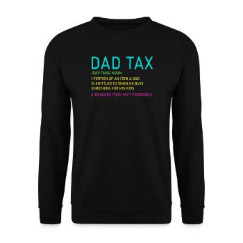 Dad Tax Neon Meme Tee - Unisex Pullover - Schwarz - Vorne - Alina (178cm) & Michal (187cm)