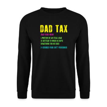 Papa Steuer Neon Humor Tee - Unisex Pullover - Schwarz - Vorne - Alina (178cm) & Michal (187cm)