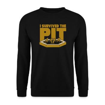 I Survived the Pit - Unisex Sweatshirt - black - Front - Alina (178cm) & Michal (187cm)