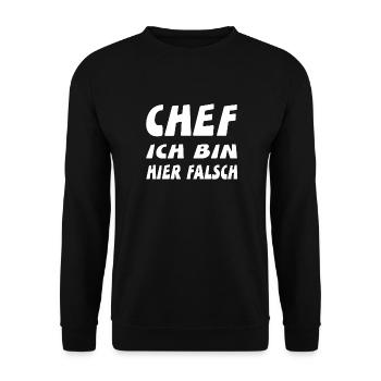 Chef - Unisex Pullover - Schwarz - Vorne - Alina (178cm) & Michal (187cm)