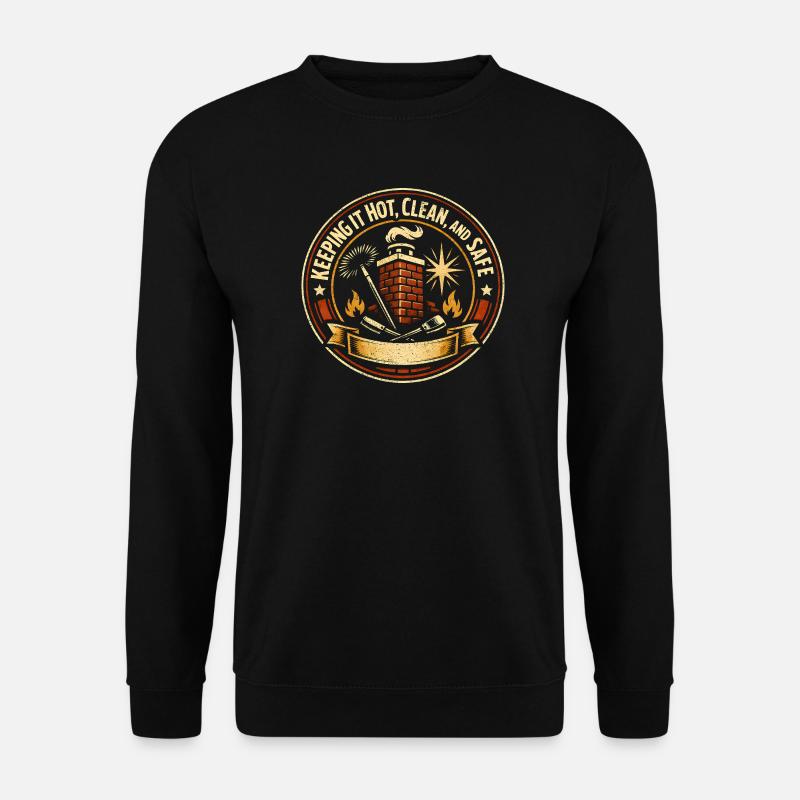 Chaud, propre, sûr | Ramoneur - Sweat-shirt Unisexe - noir