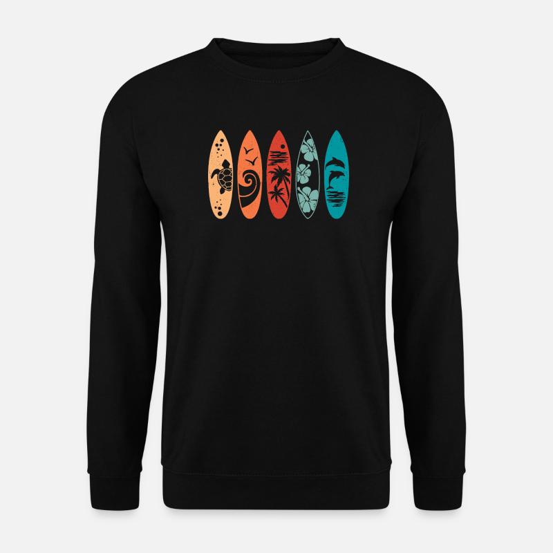Retro Surfboard  - Unisex Sweatshirt - black