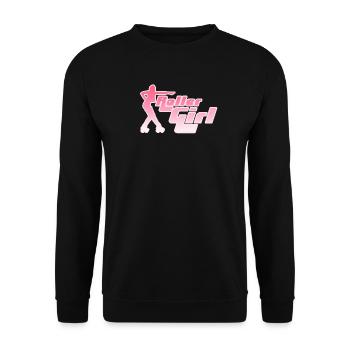 Neon Roller Girl Silhouette - Unisex Pullover - Schwarz - Vorne - Alina (178cm) & Michal (187cm)