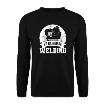 I’d Rather Be Welding - Unisex Pullover - Schwarz - Vorne - Alina (178cm) & Michal (187cm)