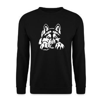 Siberian Husky « Édition Noire » - Sweat-shirt Unisexe - noir - Devant - Alina (178cm) & Michal (187cm)