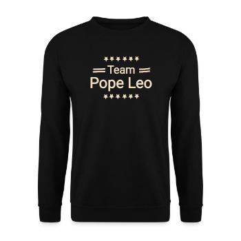 Team Pope Leo - Unisex Sweatshirt - black - Front - Alina (178cm) & Michal (187cm)