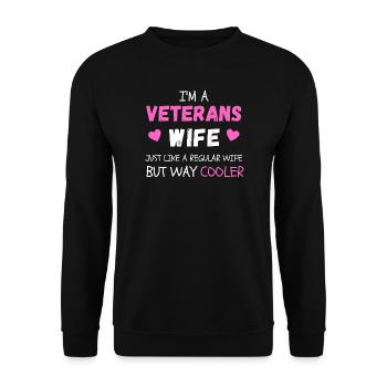 Fière épouse vétérane - Sweat-shirt Unisexe - noir - Devant - Alina (178cm) & Michal (187cm)