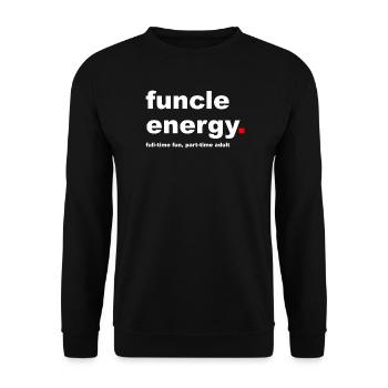 Lustiger Funcle-Slogan - Unisex Pullover - Schwarz - Vorne - Alina (178cm) & Michal (187cm)