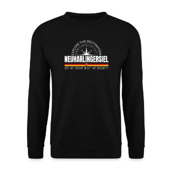 Neuharlingersiel - Unisex Pullover - Schwarz - Vorne - Alina (178cm) & Michal (187cm)
