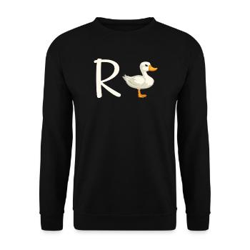 Pension with duck - Unisex Sweatshirt - black - Front - Alina (178cm) & Michal (187cm)