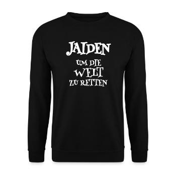 Jaiden als Spruch - Unisex Pullover - Schwarz - Vorne - Alina (178cm) & Michal (187cm)