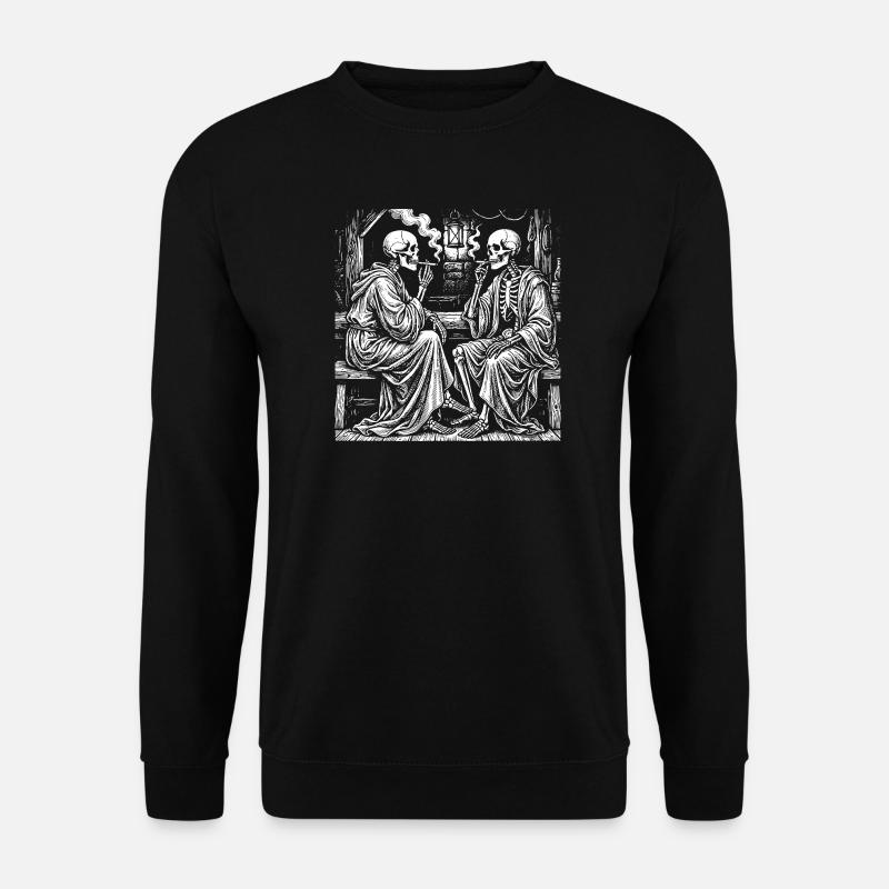 Mitternachts Skeletttee-Chat - Unisex Pullover - Schwarz