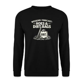 Prévisions du week-end : houes et sacs de terre pour le Gar - Sweat-shirt Unisexe - noir - Devant - Alina (178cm) & Michal (187cm)