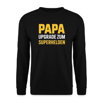 Papa Level Experte Gamer Spruch Zocken Gaming - Unisex Pullover - Schwarz - Vorne - Alina (178cm) & Michal (187cm)