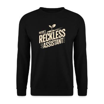 Nature's Reckless Assistant - Unisex Sweatshirt - black - Front - Alina (178cm) & Michal (187cm)