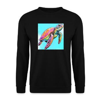 Schildkröte - Unisex Pullover - Schwarz - Vorne - Alina (178cm) & Michal (187cm)
