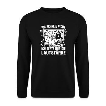 Ich teste nur die Lautstärke Horrorfilm - Unisex Pullover - Schwarz - Vorne - Alina (178cm) & Michal (187cm)