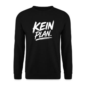 KeinPlan Pinsel Typo - Unisex Pullover - Schwarz - Vorne - Alina (178cm) & Michal (187cm)