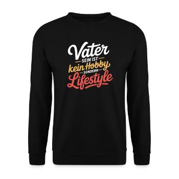 Vater Lifestyle Spruch Papa Geschenkidee - Unisex Pullover - Schwarz - Vorne - Alina (178cm) & Michal (187cm)