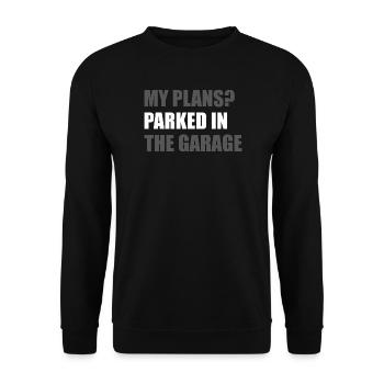Mes plans ? Passionné de voitures, mécanicien automobile - Sweat-shirt Unisexe - noir - Devant - Alina (178cm) & Michal (187cm)