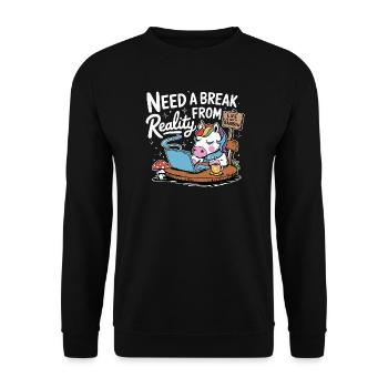 Unicorn Laptop Break Office Humor Laptop - Unisex Sweatshirt - black - Front - Alina (178cm) & Michal (187cm)