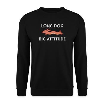 Long Chien Grand Caractère Teckel - Sweat-shirt Unisexe - noir - Devant - Alina (178cm) & Michal (187cm)