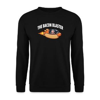 Bacon Blaster Funny Space Pig Rocket Design - Unisex Sweatshirt - black - Front - Alina (178cm) & Michal (187cm)