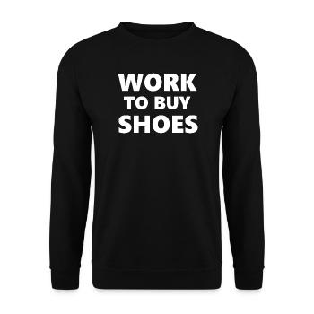 Trinkkurse: Arbeiten zum Kauf von Schuhen - Unisex Pullover - Schwarz - Vorne - Alina (178cm) & Michal (187cm)